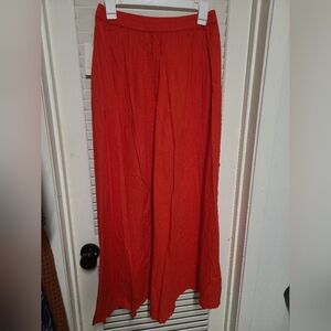 Red Gauze Maxi Skirt
